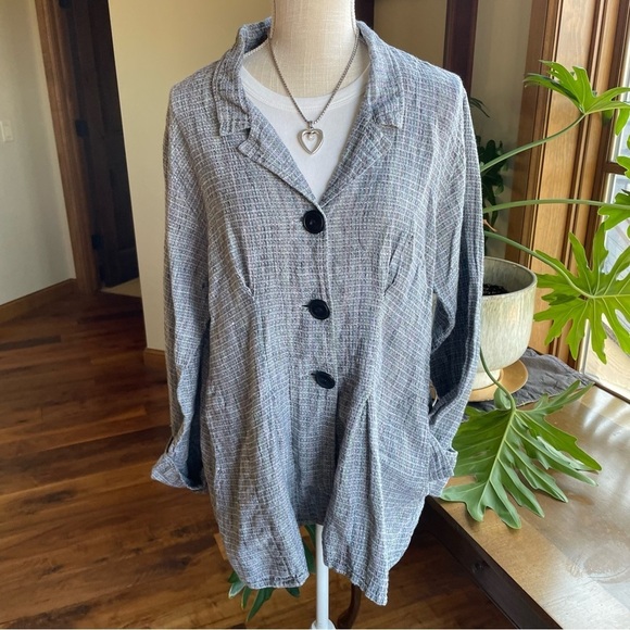 Vintage Flax Linen Topper Jacket - Picture 1 of 12
